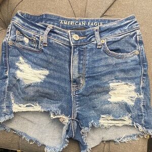 American Eagle Outfitters Distressed Blue Jean Shorts